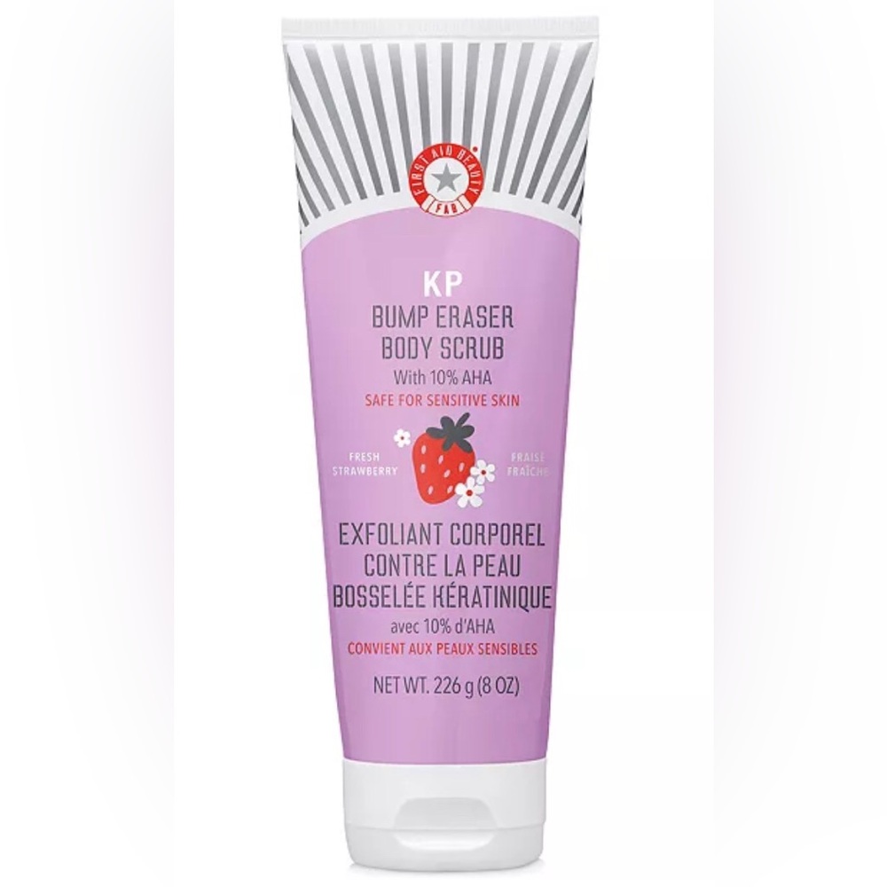 🍓NWT🍓 FIRST AID BEAUTY KP Bump Eraser Body Scrub With 10% AHA - Fresh Strawberry